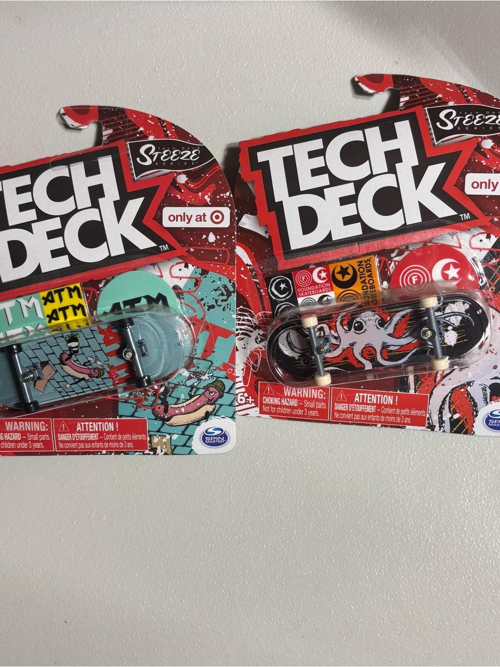 Tech Deck Fingerboards Steeze Series Toy - ATM Foundation Skateboards set of 2